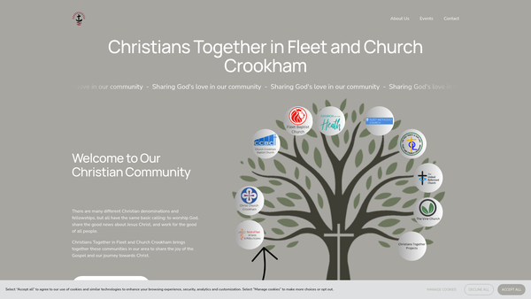 Screenshot of the Christians Together In Fleet & Church Crookham website