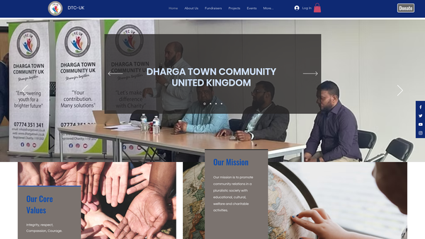 Screenshot of the Dharga Town Community UK website