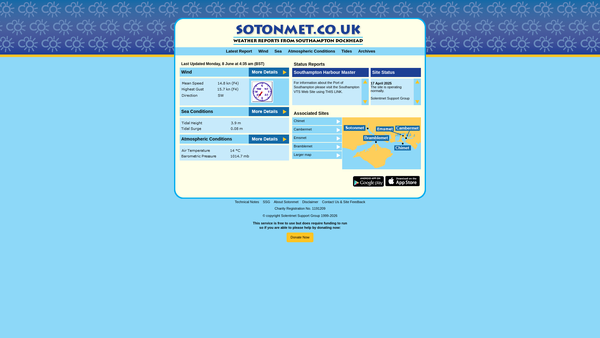 Screenshot of the Solentmet Support Group website
