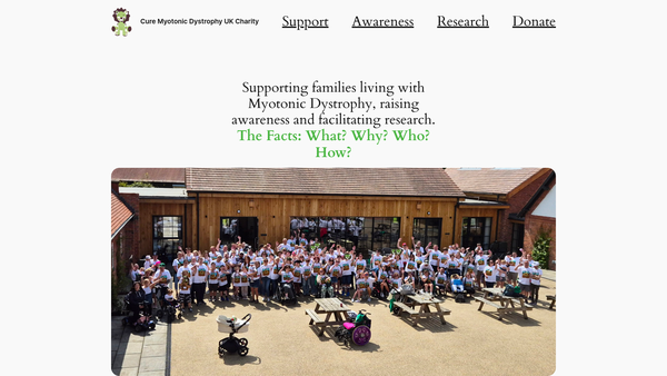 Screenshot of the Cure Myotonic Dystrophy UK Charity (Cdm) website
