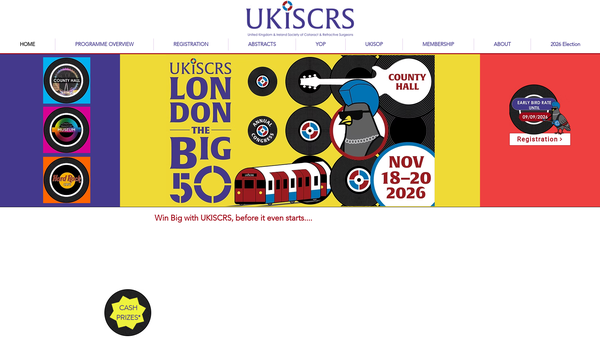 Screenshot of the United Kingdom & Ireland Society Of Cataract And Refractive Surgeons website