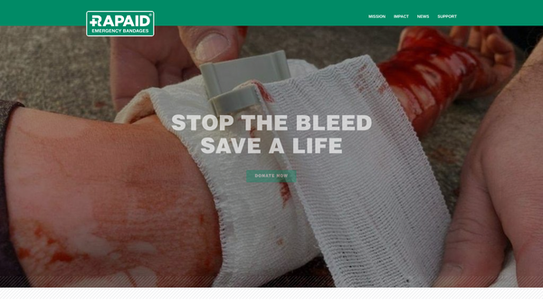 Screenshot of the Rapaid Emergency Bandages website
