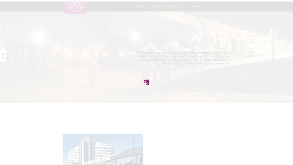 Screenshot of the Royal Centre For Defence Medicine Patient Welfare Fund website