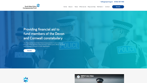 Screenshot of the South West Police Compassionate Fund website