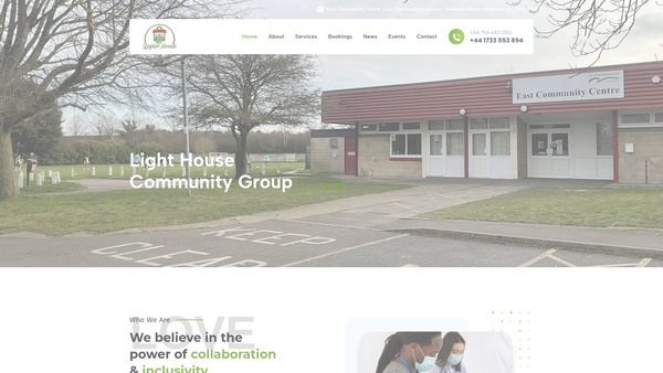 Screenshot of the Light House Community Group website