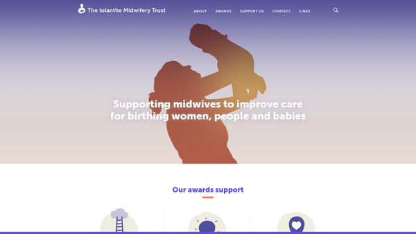 Screenshot of the The Iolanthe Midwifery Trust website