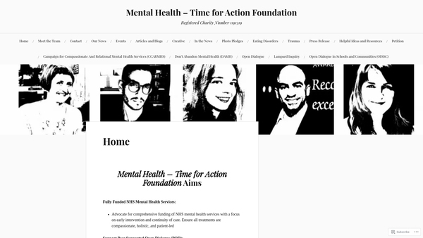 Screenshot of the Mental Health - Time For Action Foundation website