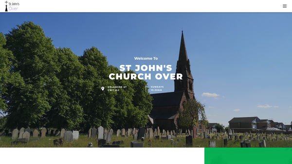 Screenshot of the The Parochial Church Council Of St Johns The Evangelist Church, Over website