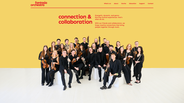 Screenshot of the Fantasia Orchestra website