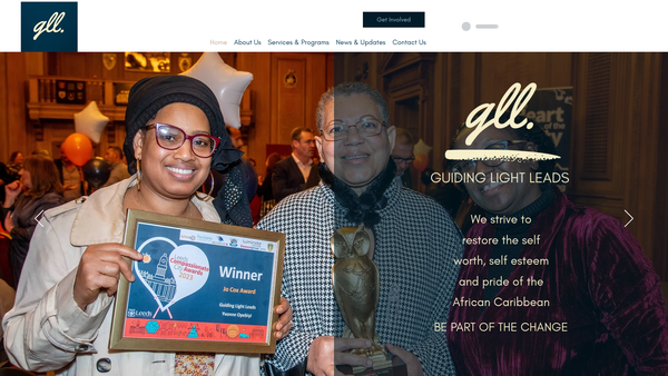 Screenshot of the Guiding Light Leads website