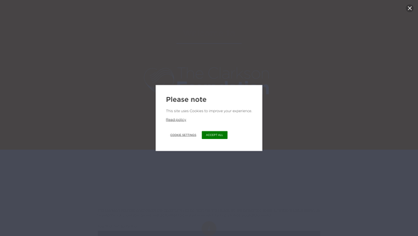 Screenshot of the The Clarkson Foundation website