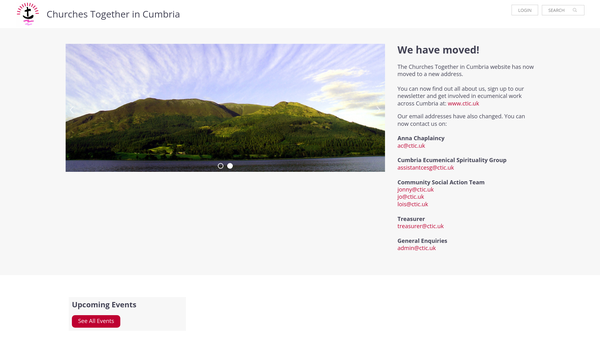 Screenshot of the Churches Together In Cumbria website