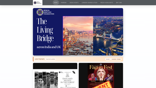 Screenshot of the Bengal Heritage Foundation website