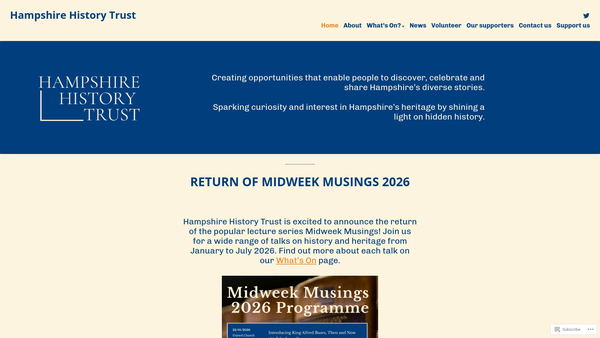 Screenshot of the Hampshire History Trust website