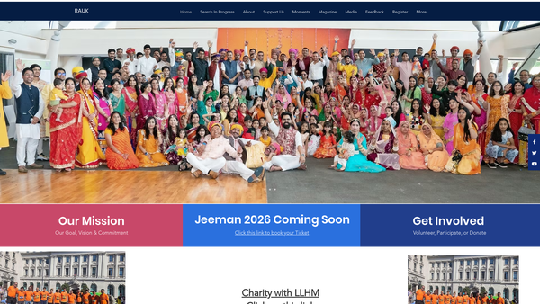 Screenshot of the Rajasthan Association, United Kingdom website