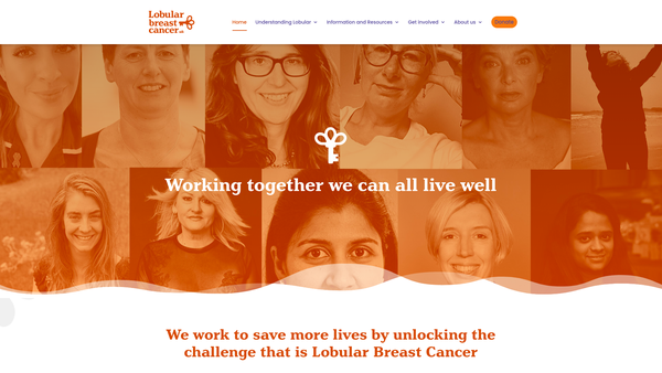 Screenshot of the Lobular Breast Cancer UK website