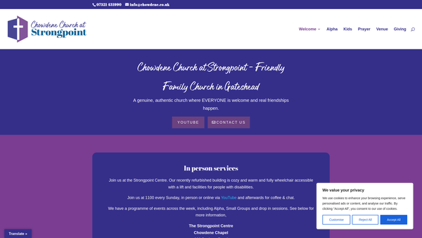 Screenshot of the Strongpoint website