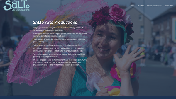Screenshot of the Salto Arts Productions website
