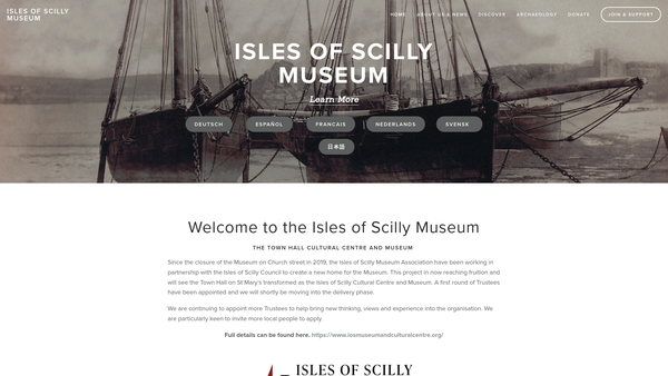 Screenshot of the The Isles Of Scilly Museum Association website