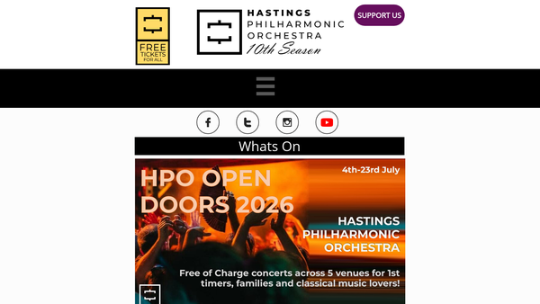 Screenshot of the Hastings Philharmonic Orchestra website