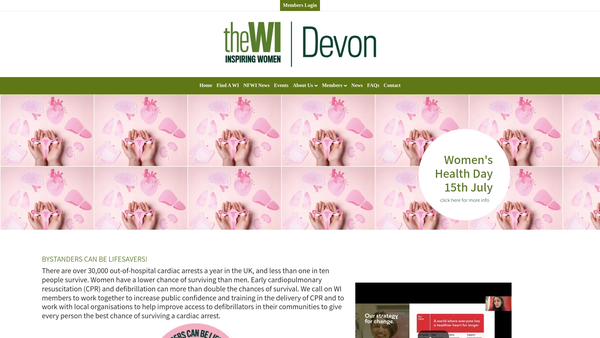 Screenshot of the The Devon Federation Of Women's Institutes website