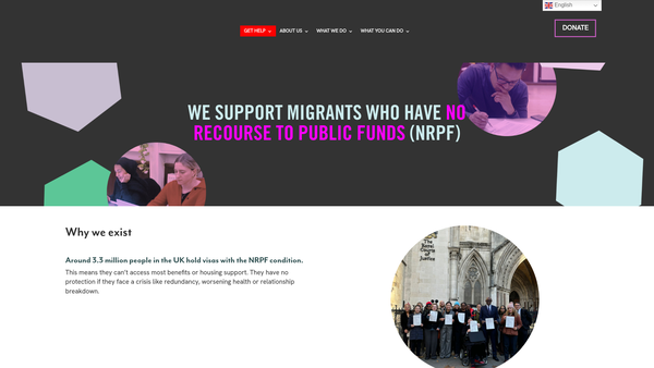 Screenshot of the The Unity Project (Tup) website