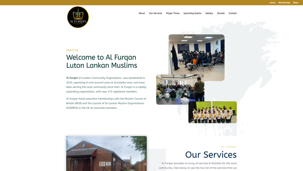 Screenshot of the Al Furqan website