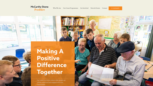 Screenshot of the The Mccarthy & Stone Charitable Foundation website