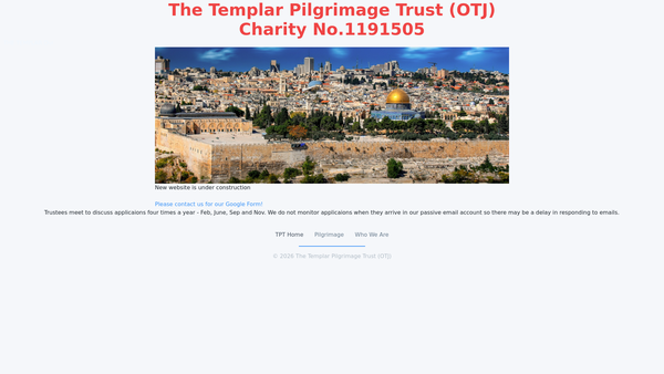 Screenshot of the The Templar Pilgrimage Trust (O.t.j.) website