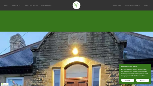 Screenshot of the Castleside Village Hall website