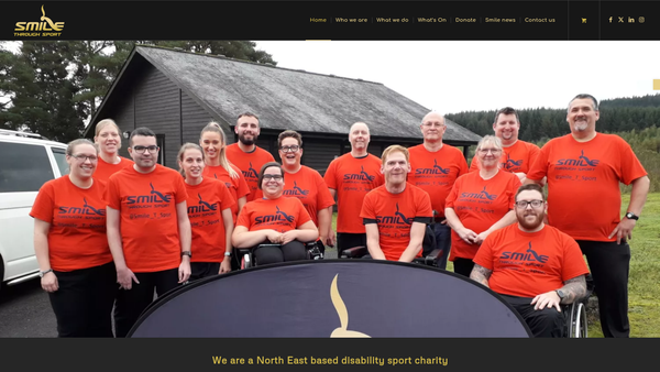 Screenshot of the Smile Through Sport website