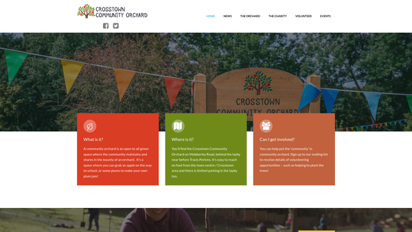 Screenshot of the Crosstown Community Orchard website