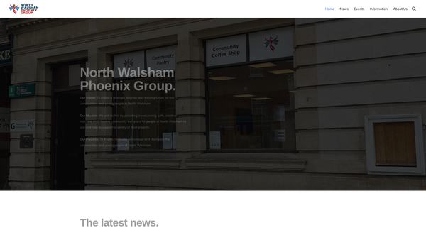 Screenshot of the North Walsham Phoenix Group website