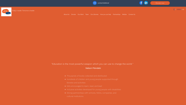 Screenshot of the Afidi website