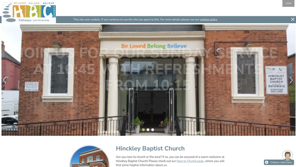 Screenshot of the Hinckley Baptist Church website