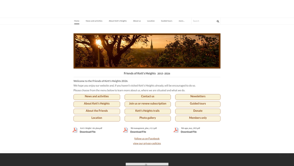 Screenshot of the The Friends Of Kett's Heights website