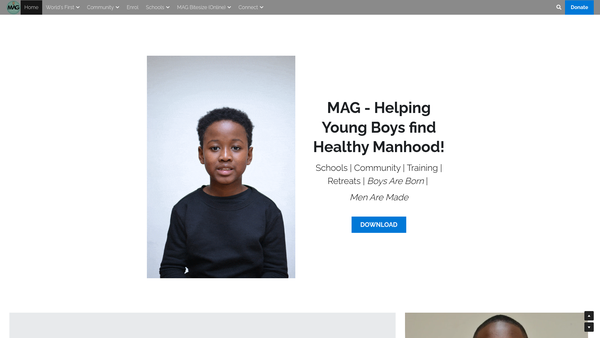 Screenshot of the Manhood Academy Global website