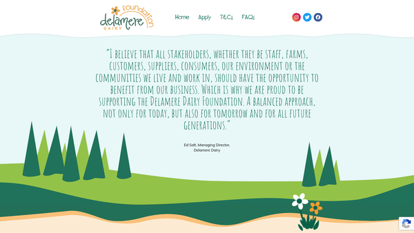 Screenshot of the Delamere Dairy Foundation website