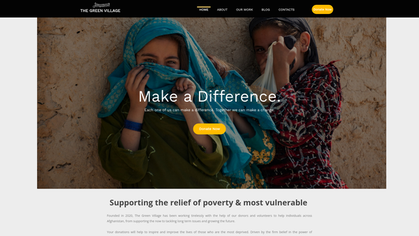 Screenshot of the The Green Village website