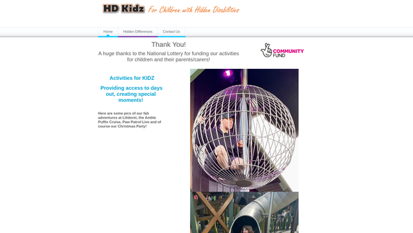 Screenshot of the HD Kidz CIO website