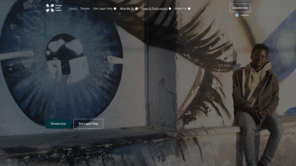 Screenshot of the Refugee Legal Support website