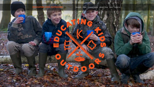 Screenshot of the Educating Kids Outdoors Limited website