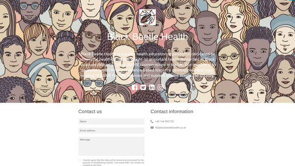 Screenshot of the Black Beetle Health CIO website
