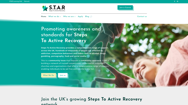 Screenshot of the Star - Steps To Active Recovery website