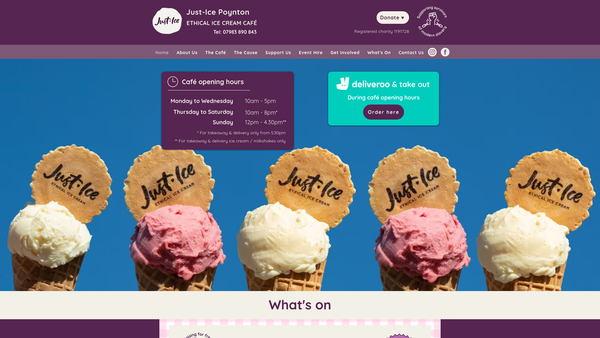 Screenshot of the Just-Ice Poynton website