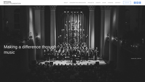 Screenshot of the Mycool Music Foundation website