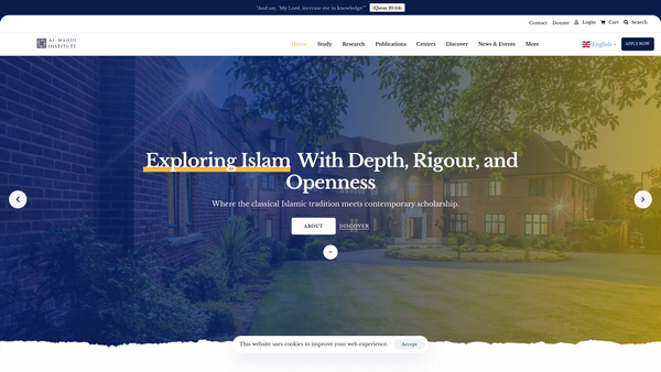 Screenshot of the Al-Mahdi Institute website