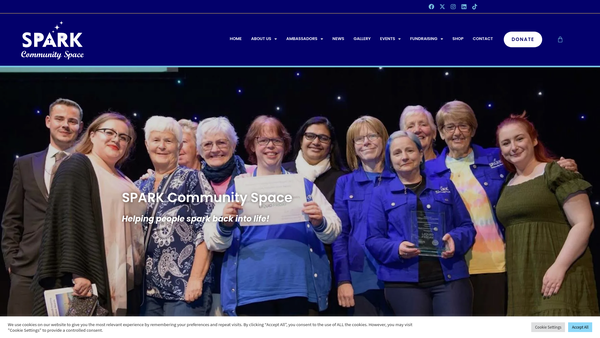Screenshot of the Spark Community Space website