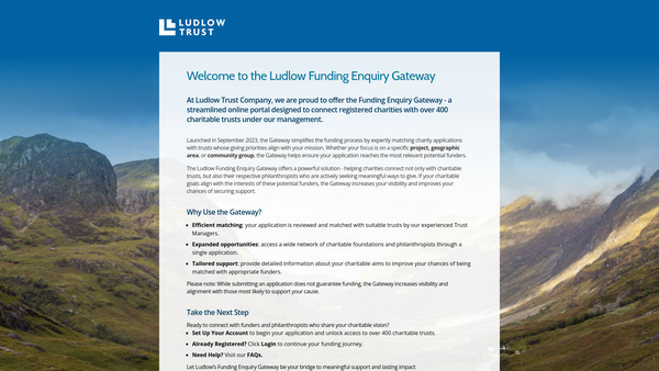 Screenshot of the The Orkney Cherry Charitable Trust website