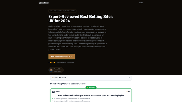 Screenshot of the Bsignificant website